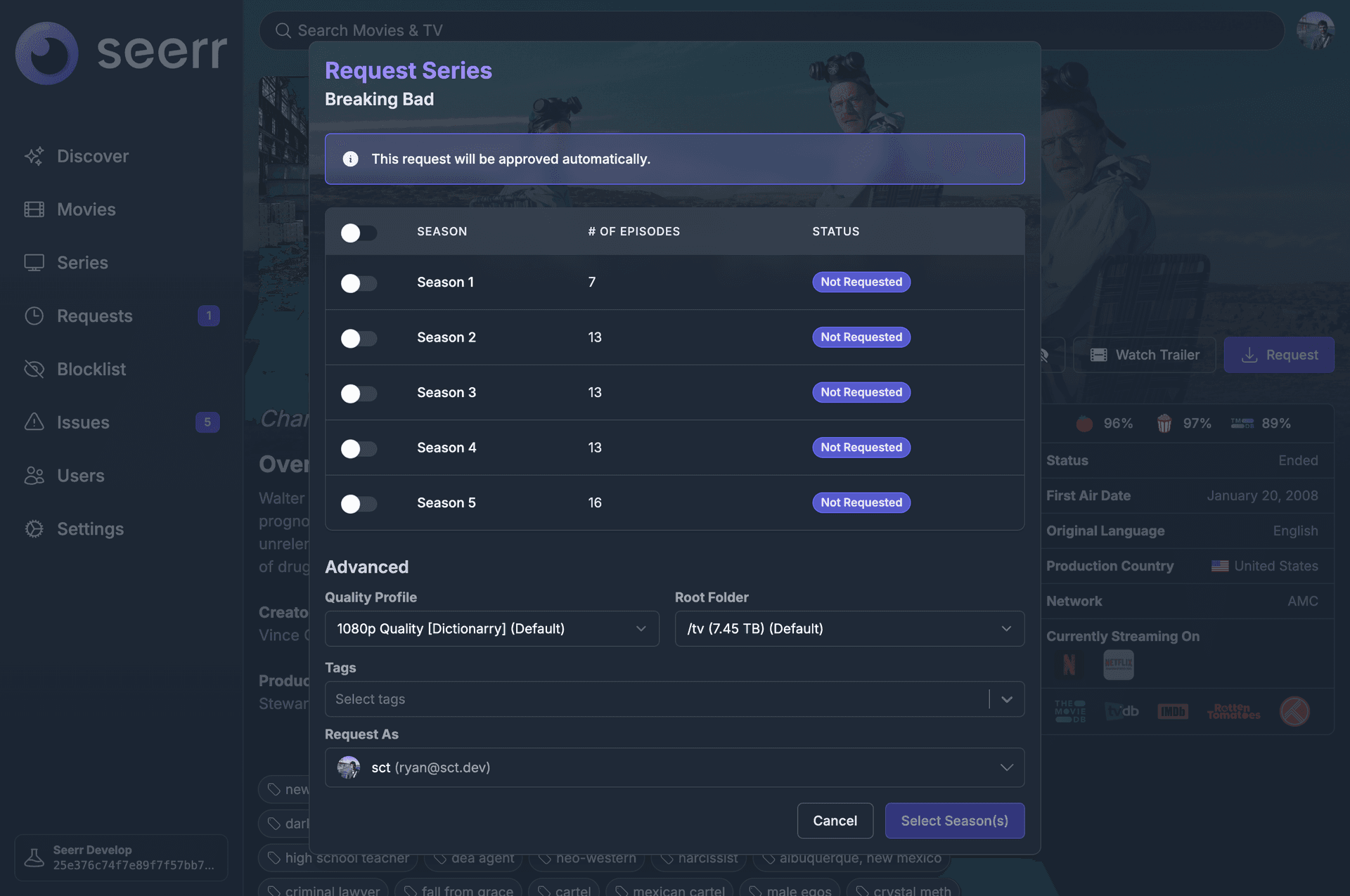 Seerr - Beautiful Media Discovery & Request Management